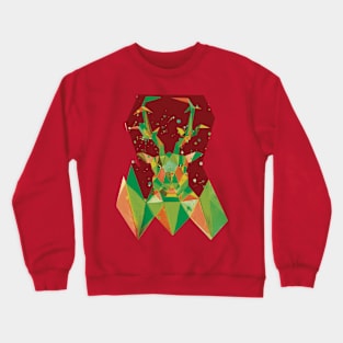 Green Festive Geometric Stag Crewneck Sweatshirt